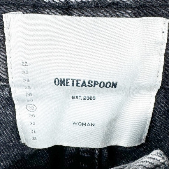 ✅ ONE TEASPOON STREET WALKERS BLACK HIGH WAISTED 80S JEANS SIZE 28 BAGGY FRONT - Picture 5 of 7